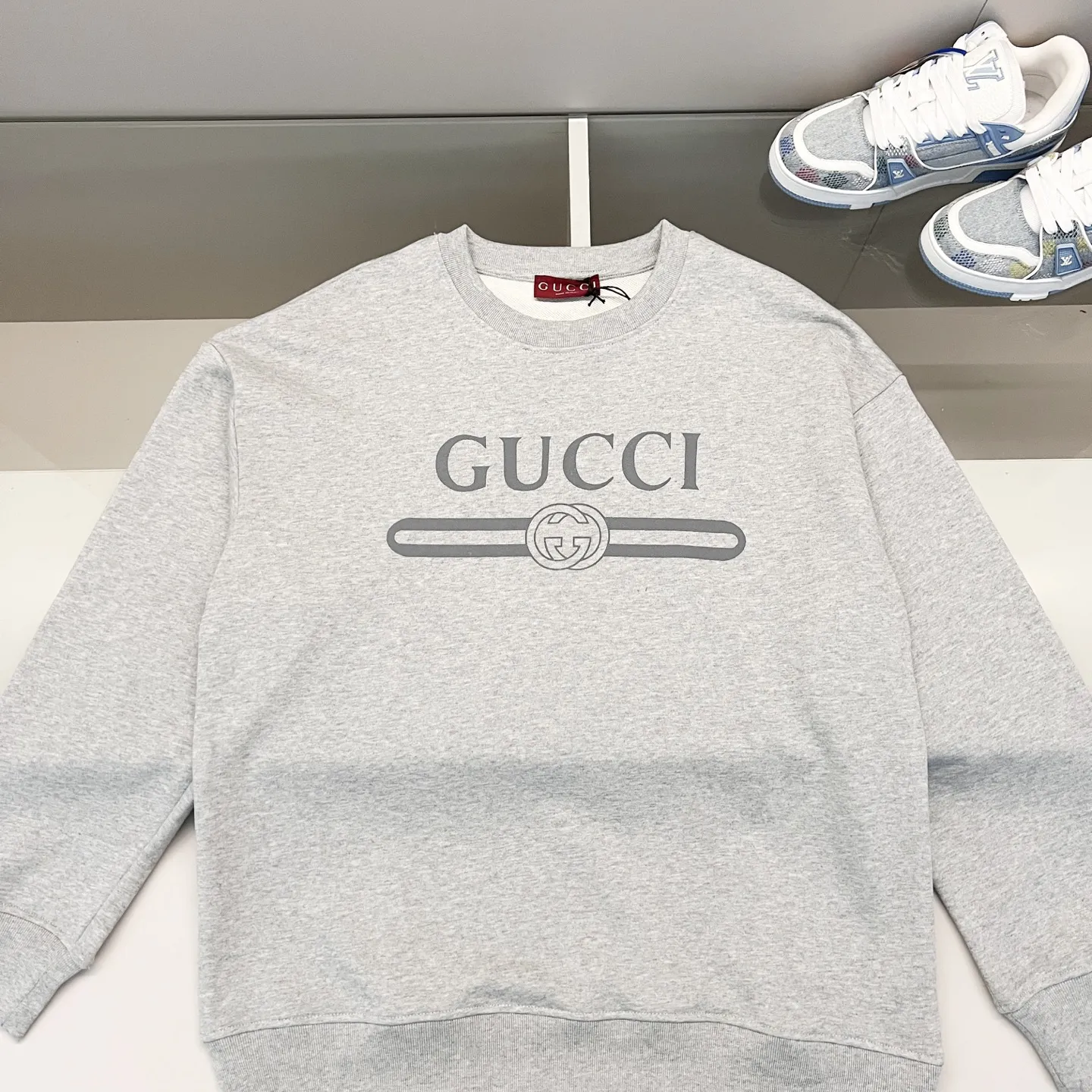 GUCCI 420gコットン丸首スウェット グレー - 画像 (10)