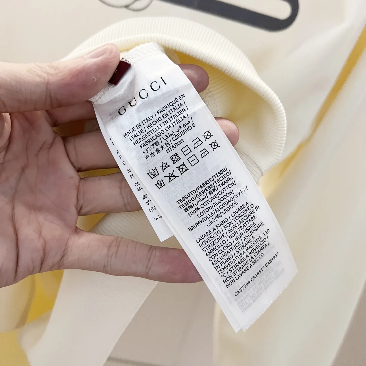 GUCCI 420gコットン丸首スウェットシャツ黒杏灰 - 画像 (9)