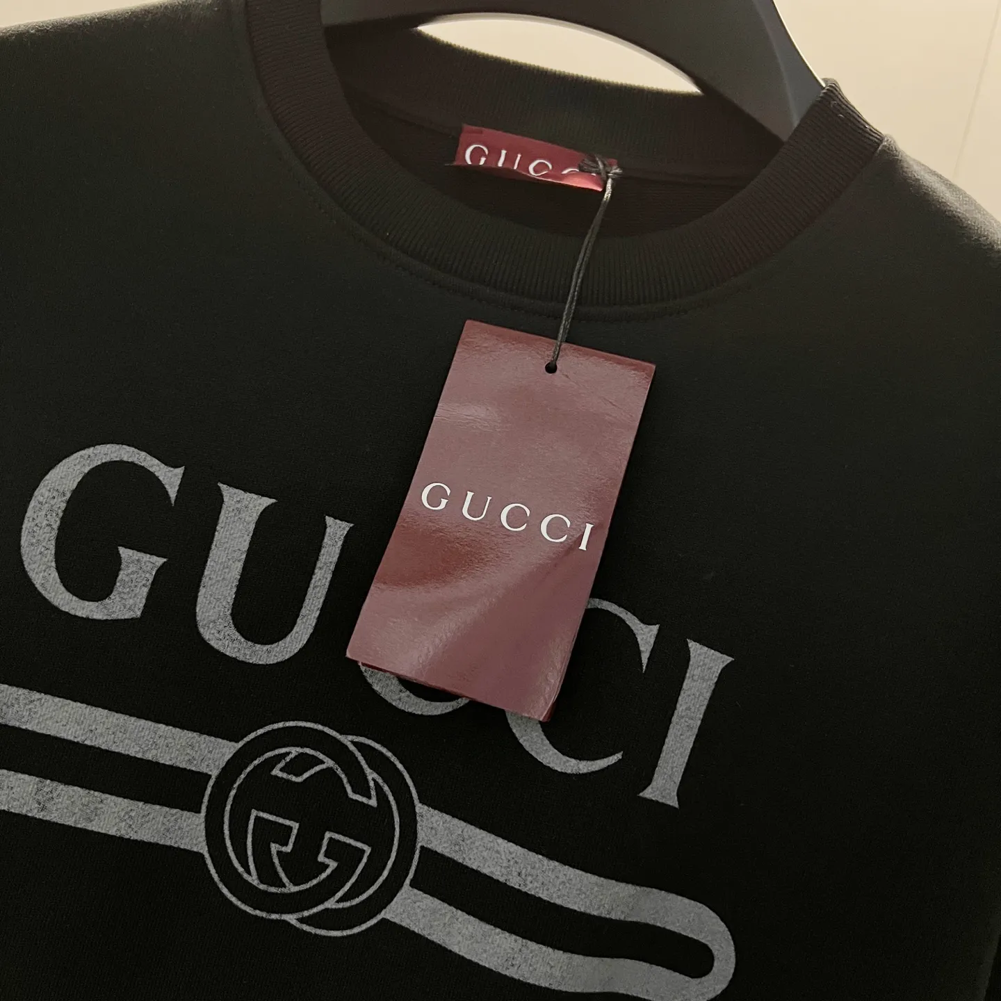 GUCCI 420gコットン丸首スウェット ブラック - 画像 (6)