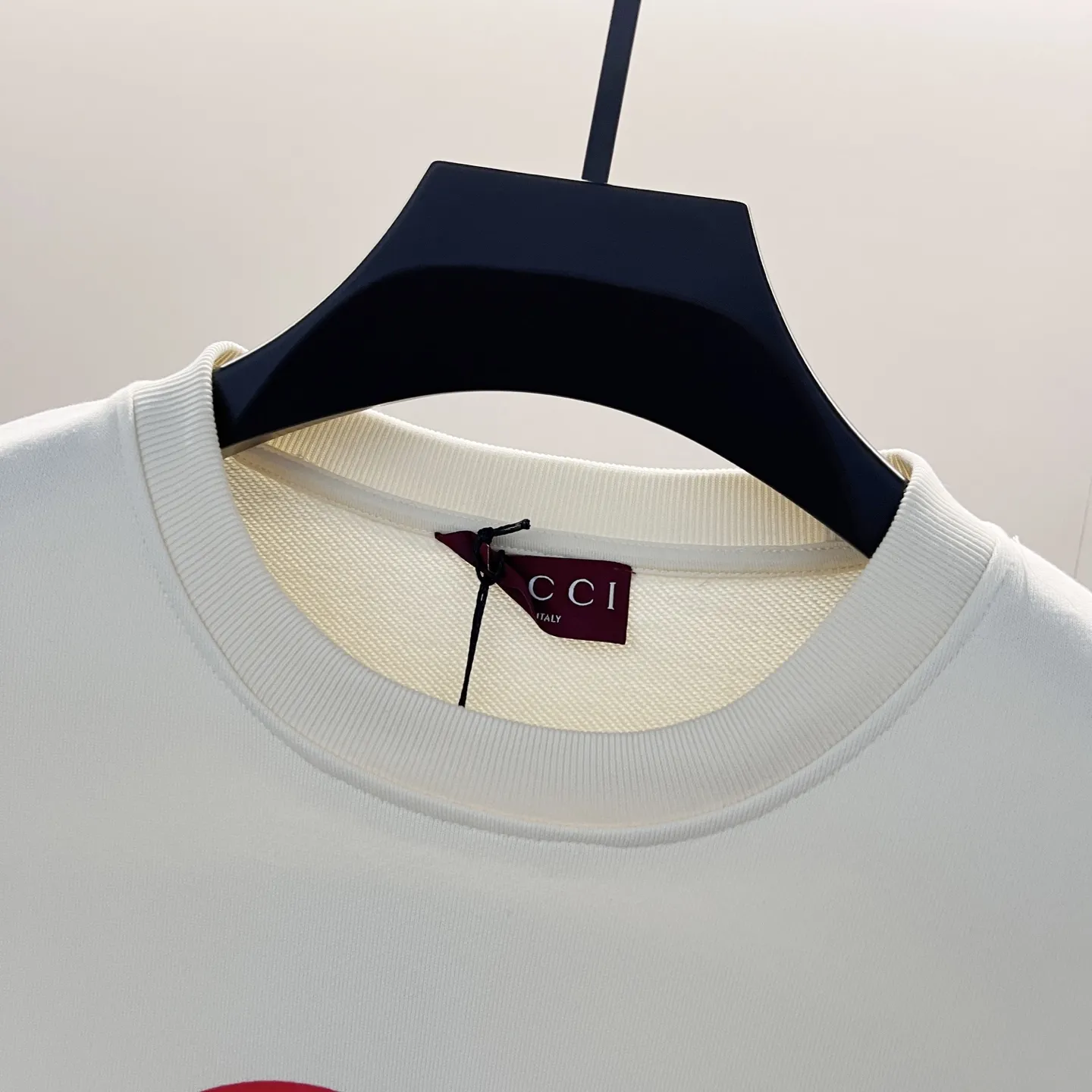 GUCCI 420gコットン Crew Neck スウェット 黒/杏色 - 画像 (4)