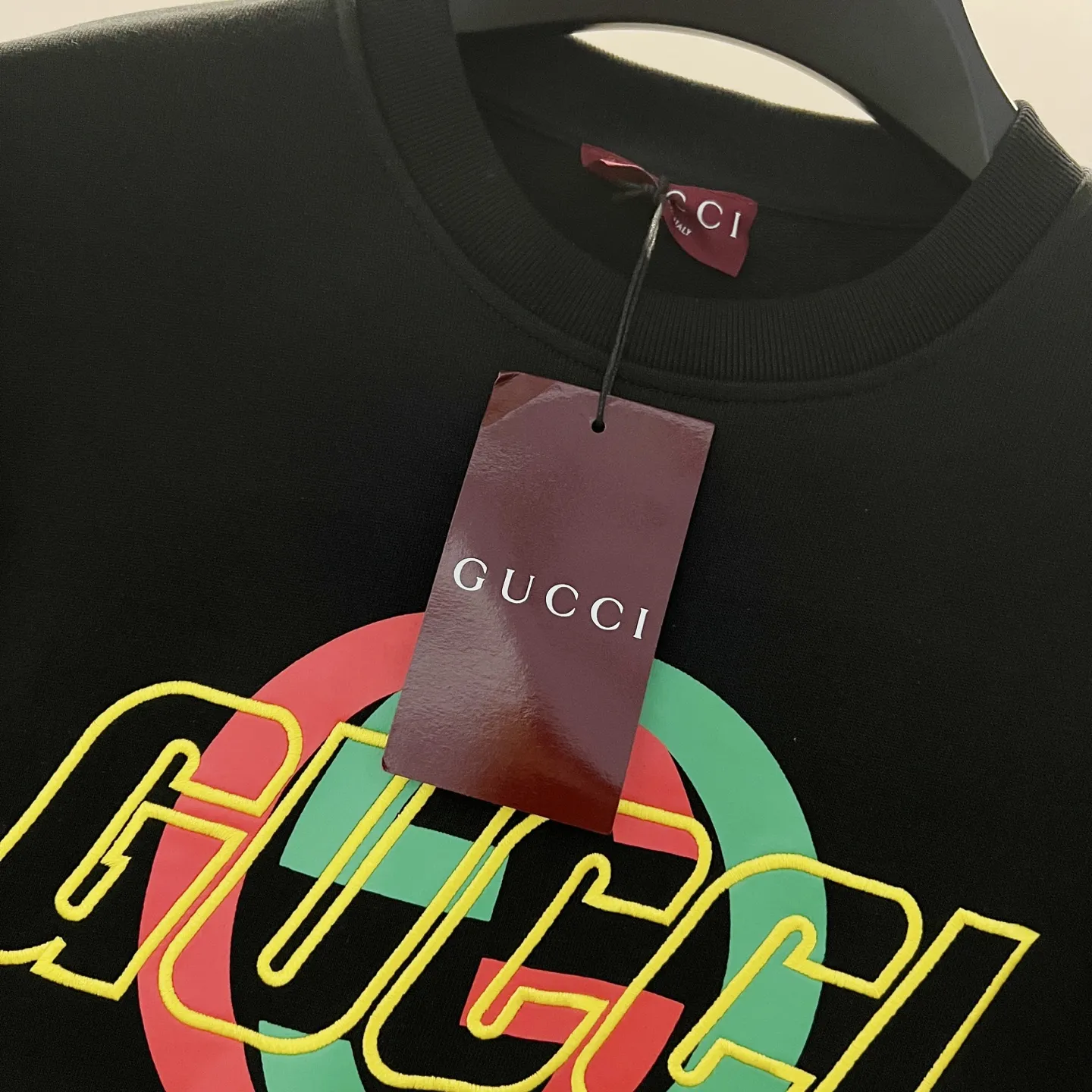 GUCCI 420gコットン黒丸首スウェット - 画像 (5)