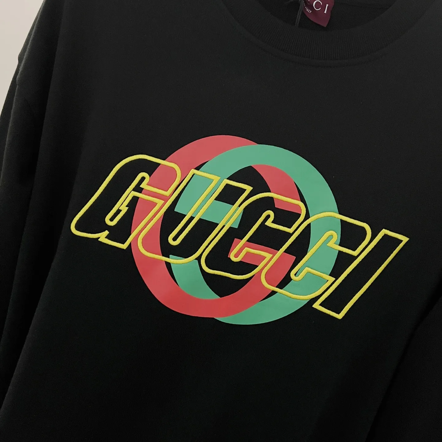 GUCCI 420gコットン黒丸首スウェット - 画像 (6)