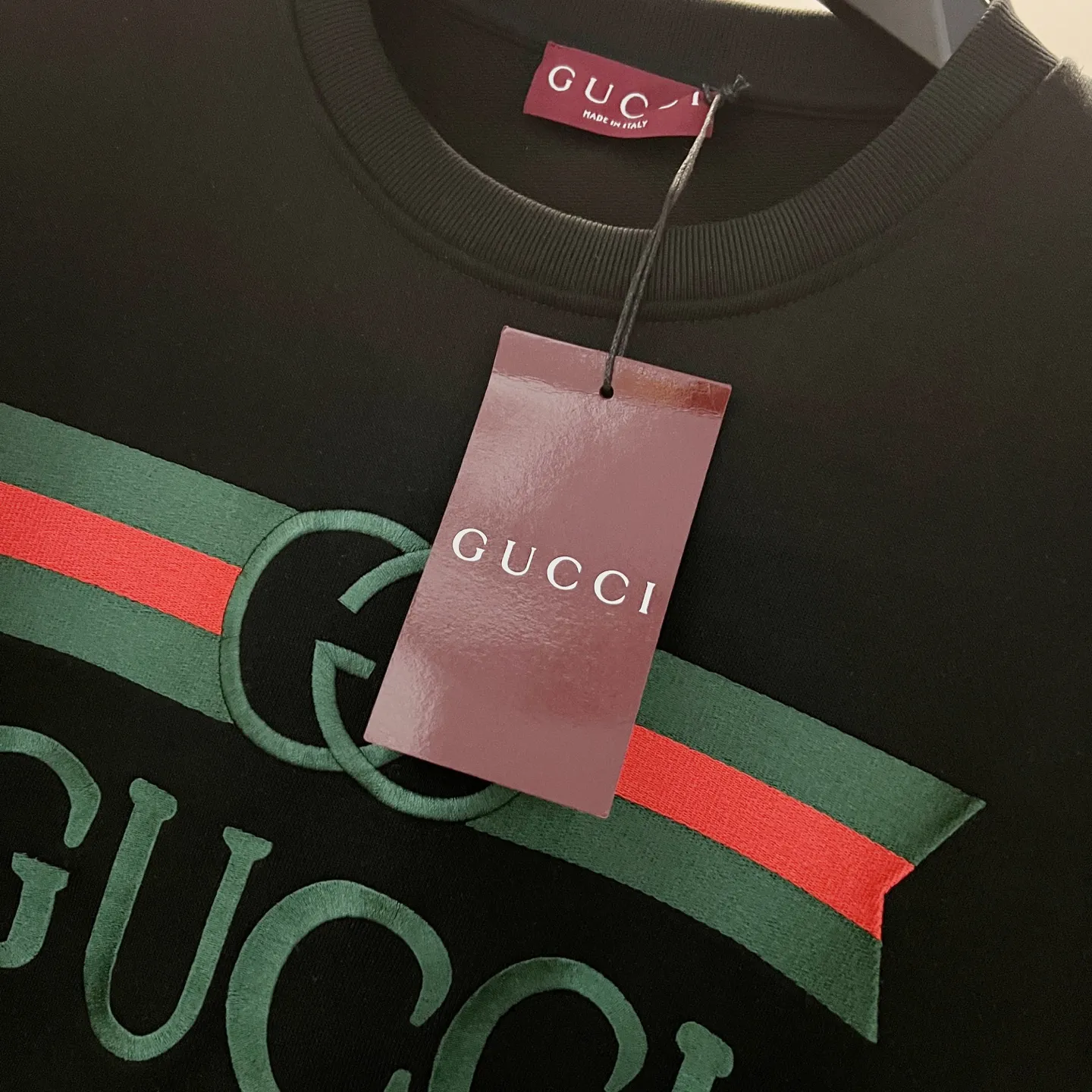 GUCCI 黒色 純 Cotton 丸首スウェット - 画像 (5)
