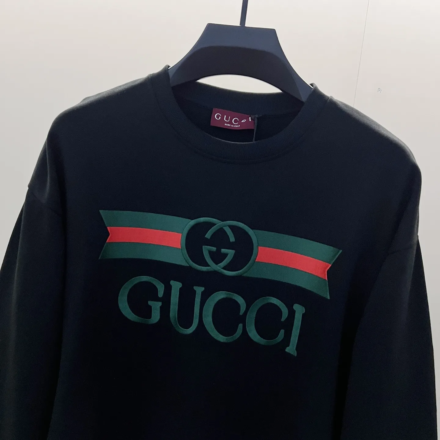 GUCCI 黒色 純 Cotton 丸首スウェット - 画像 (6)