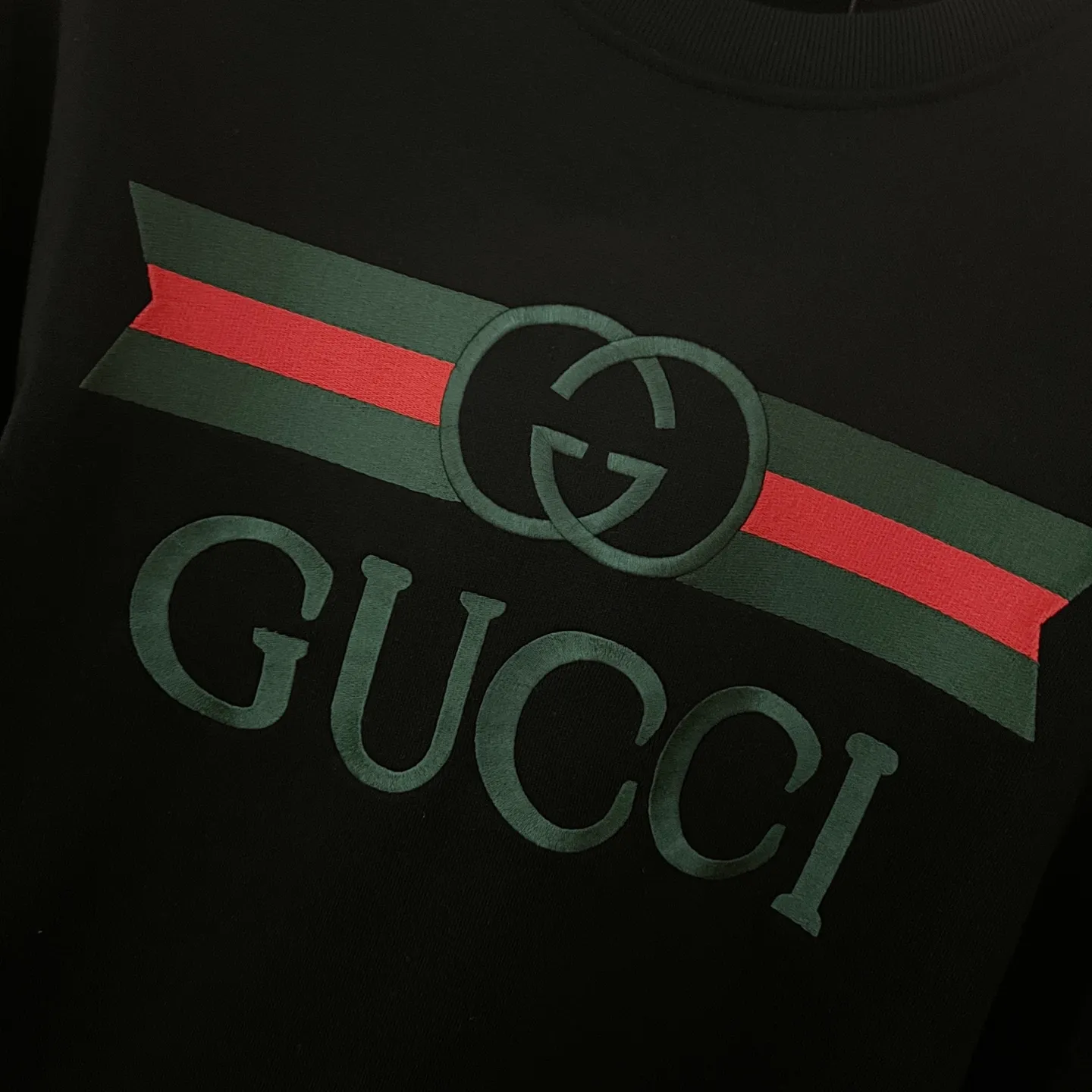 GUCCI 黒色 純 Cotton 丸首スウェット - 画像 (7)