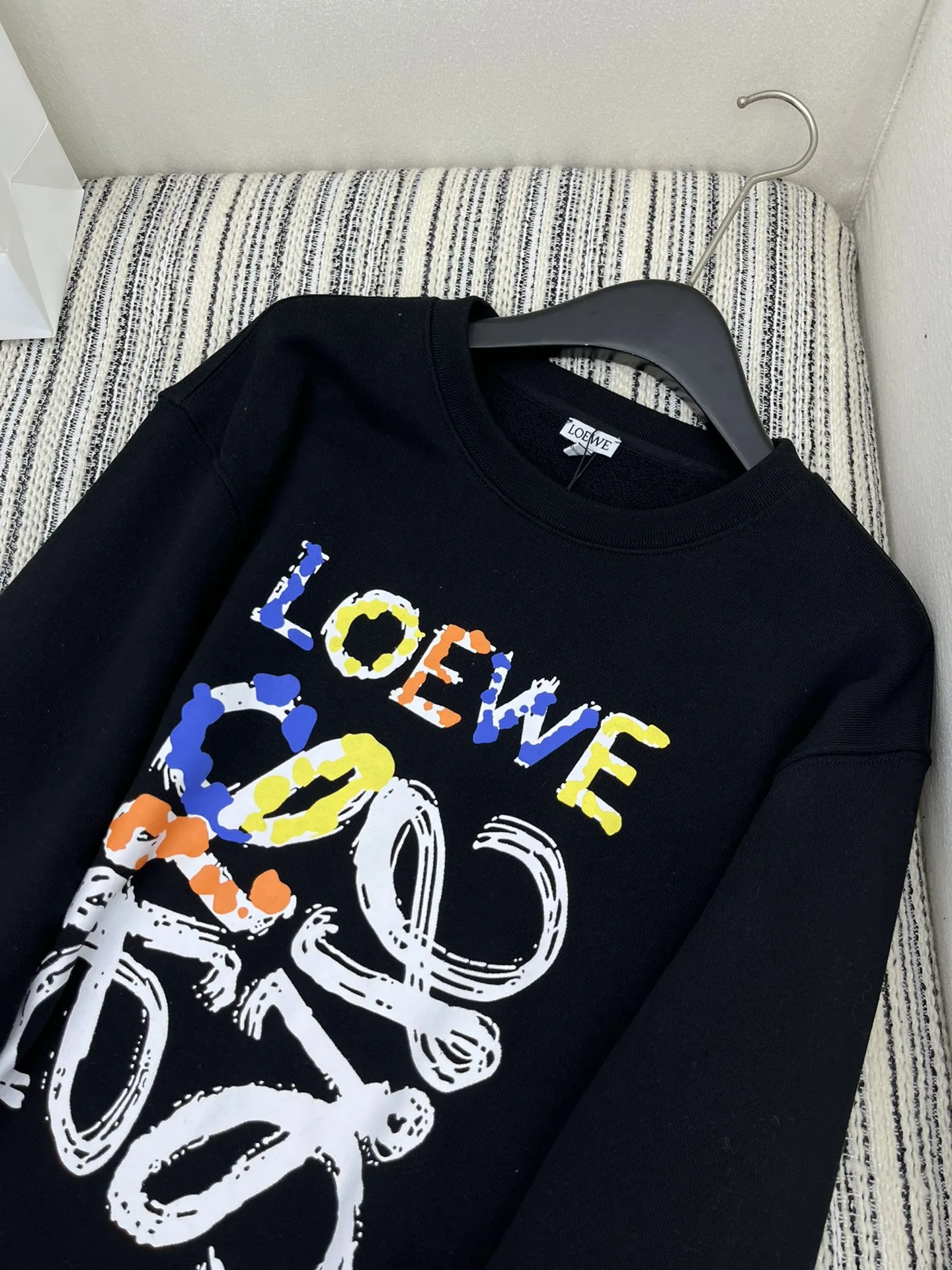Loewe 黒色プリントのラウンドネックのパーカー - 画像 (3)