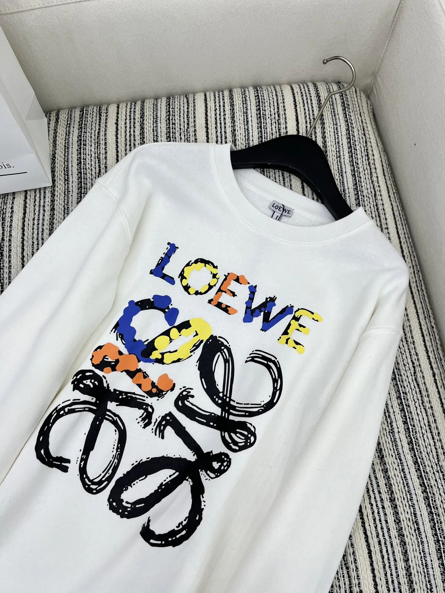 Loewe ホワイトラウンドネックプリントのパーカー - 画像 (3)