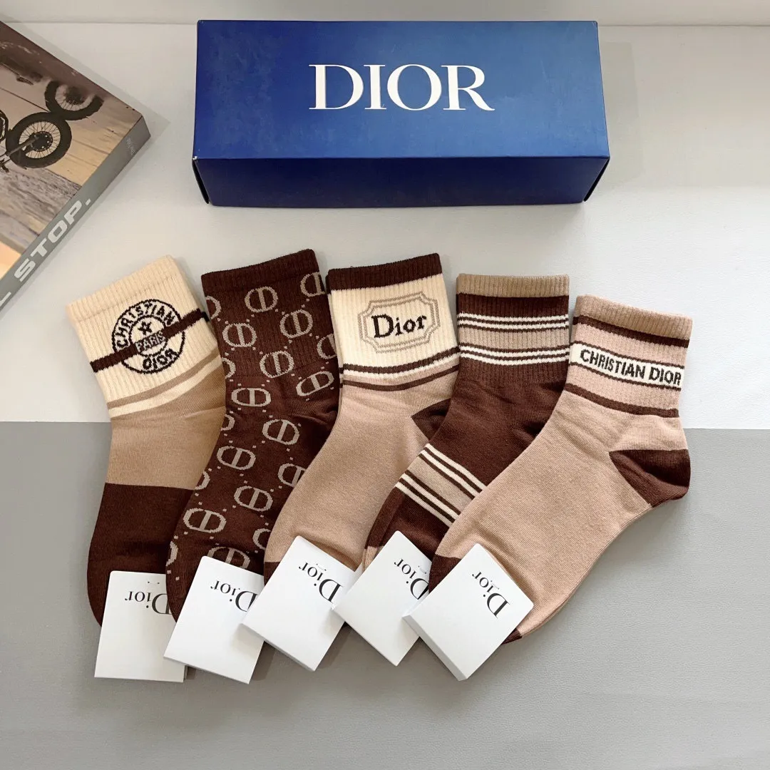 Christian Dior ブラウン柄中筒ソックス5足セット - 画像 (10)