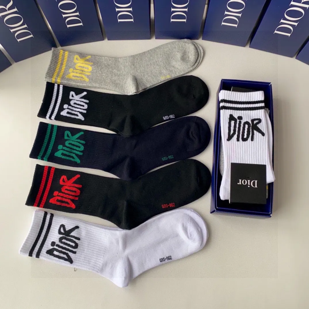 Christian Dior カラフル中長筒ソックス5足セット - 画像 (7)