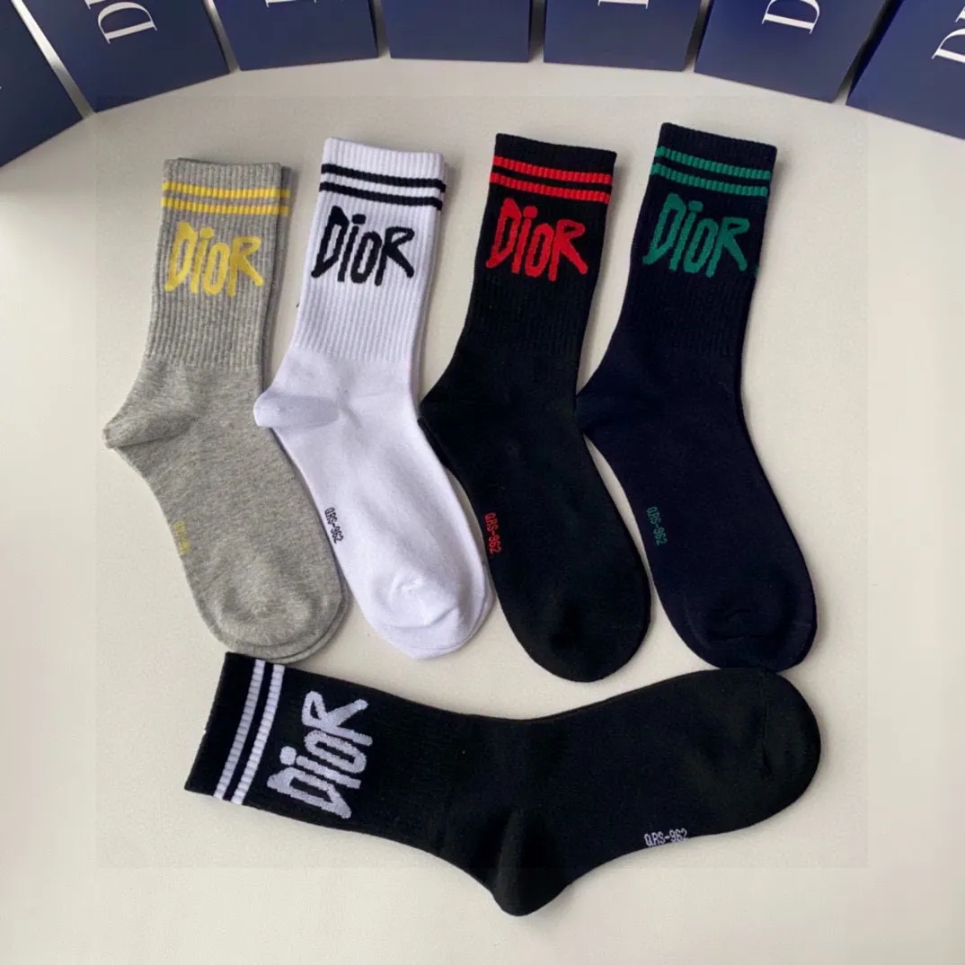 DIOR新款中長筒堆堆襪5色セット - 画像 (3)