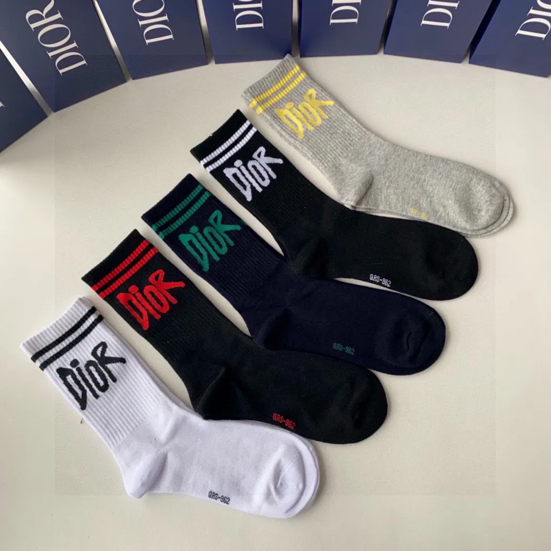 DIOR新款中長筒堆堆襪5色セット - 画像 (5)