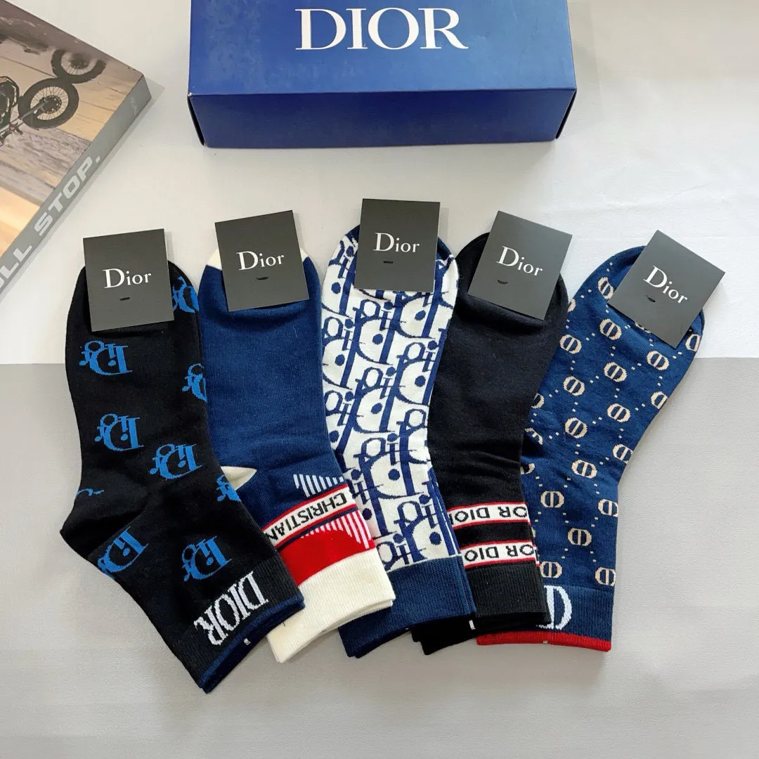 Christian Dior カラフル柄中筒ソックス5足セット - 画像 (4)