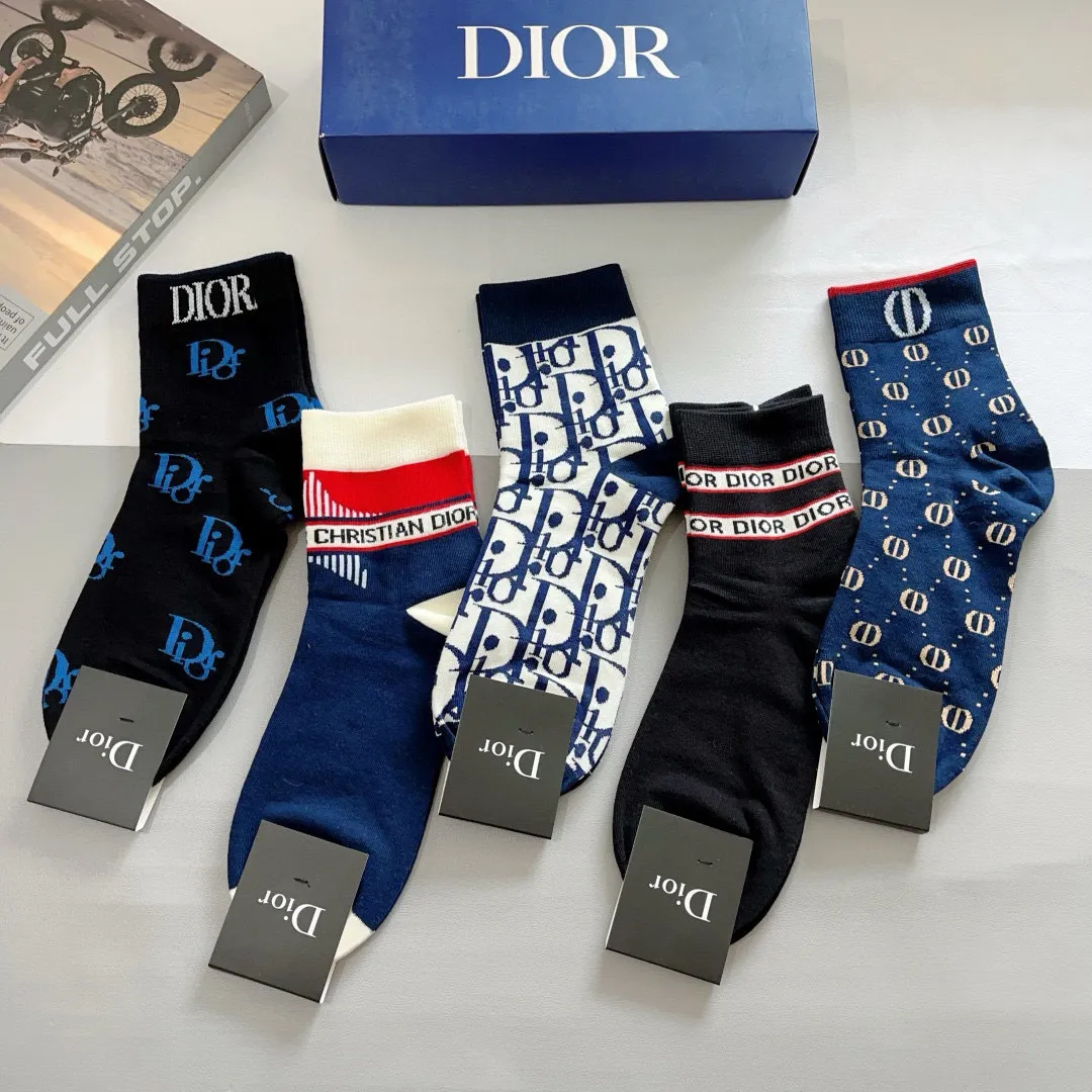 Christian Dior カラフル柄中筒ソックス5足セット - 画像 (10)
