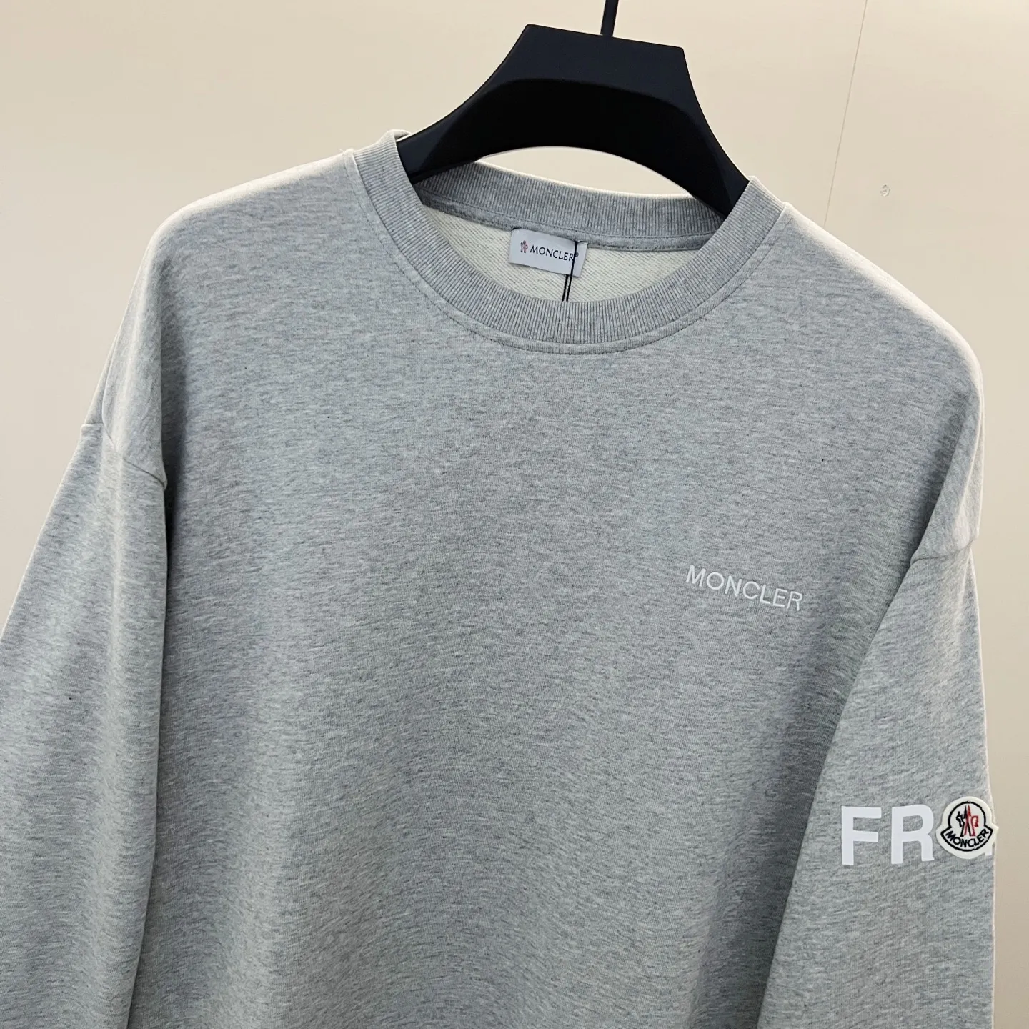 MONCLER 420gコットン Crew Neck スウェット グレー - 画像 (5)