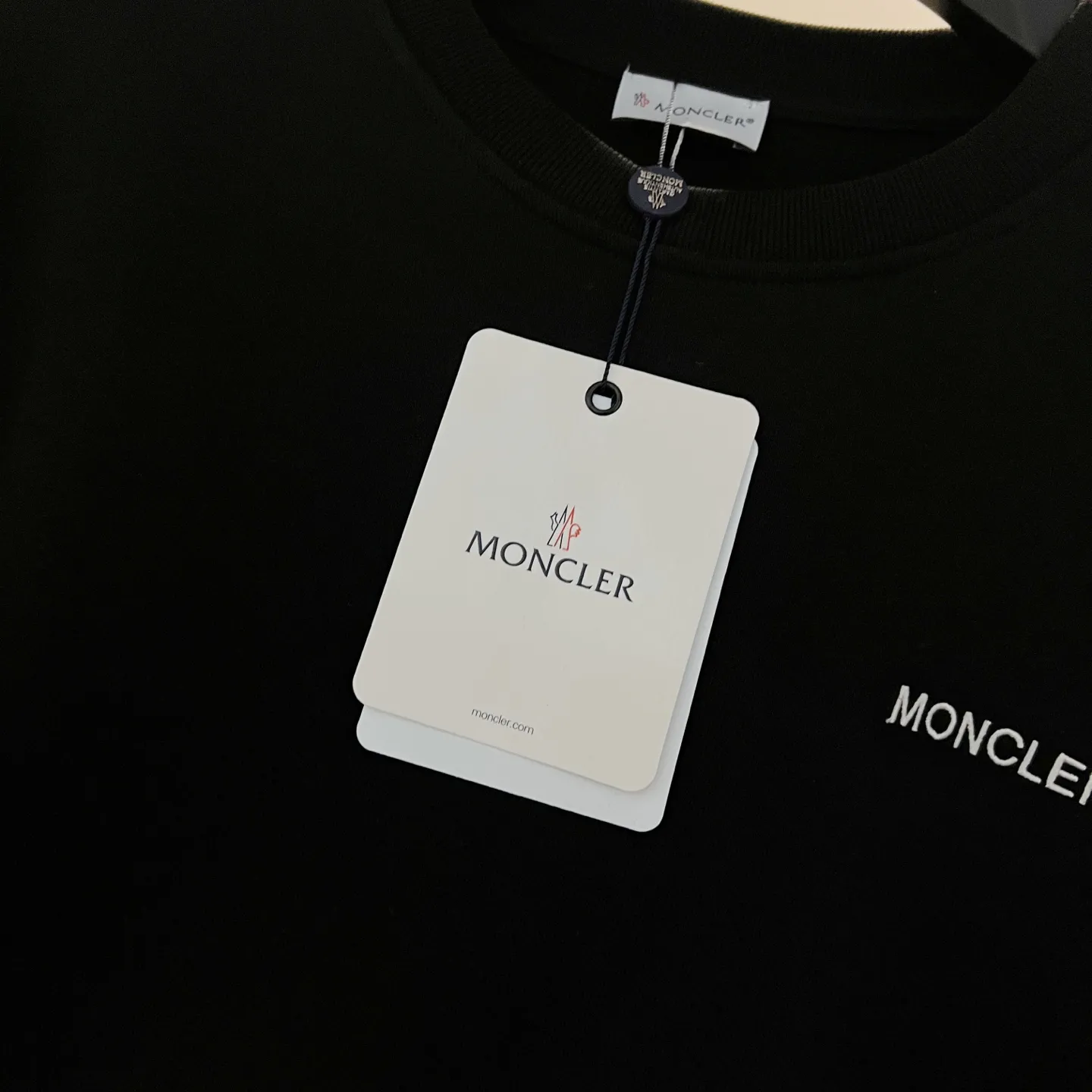 MONCLER 420gコットン黒色ラウンドネックスウェット - 画像 (8)