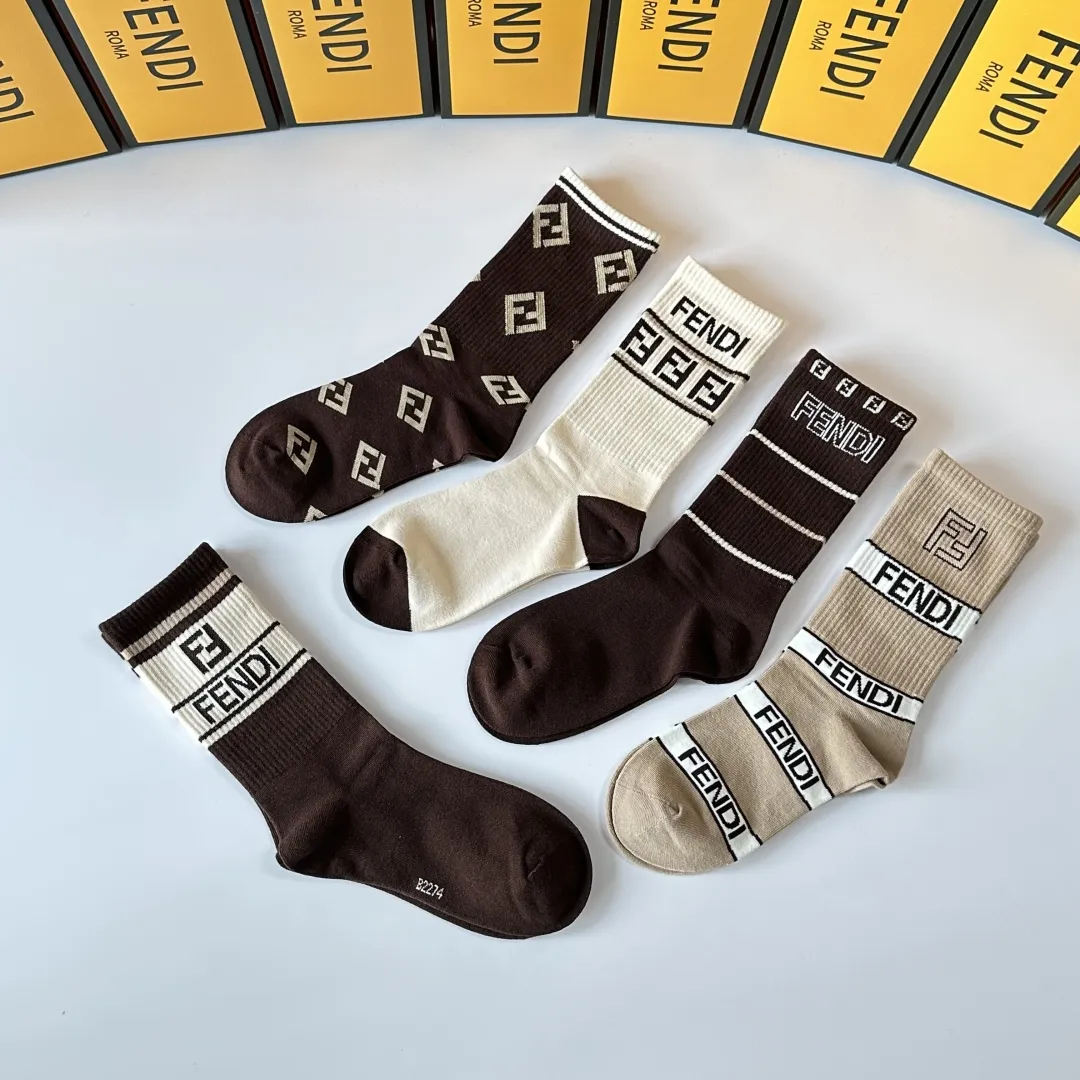 FENDI 新款中長靴下 5色セット 多色 - 画像 (5)