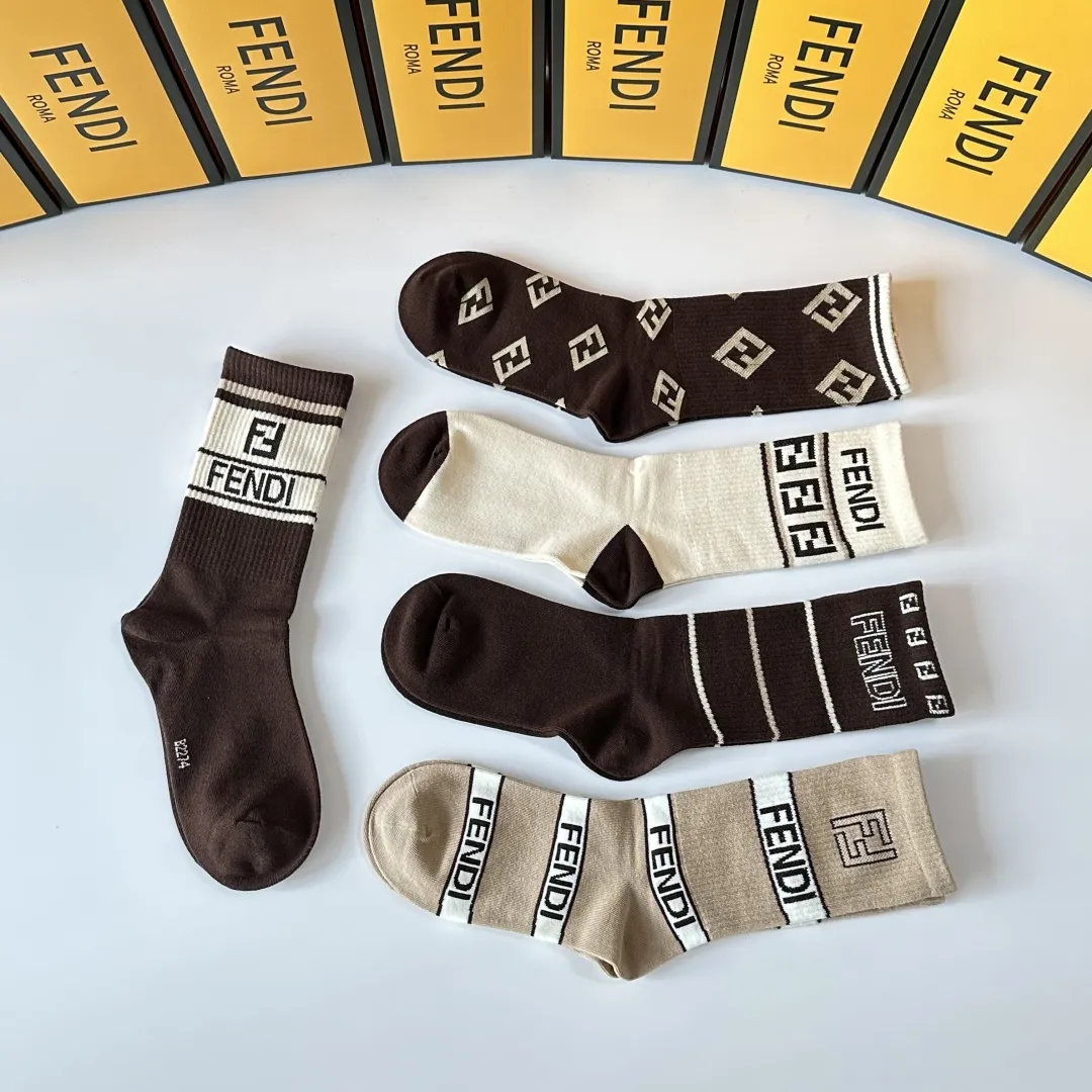 FENDI 新款中長靴下 5色セット 多色 - 画像 (6)