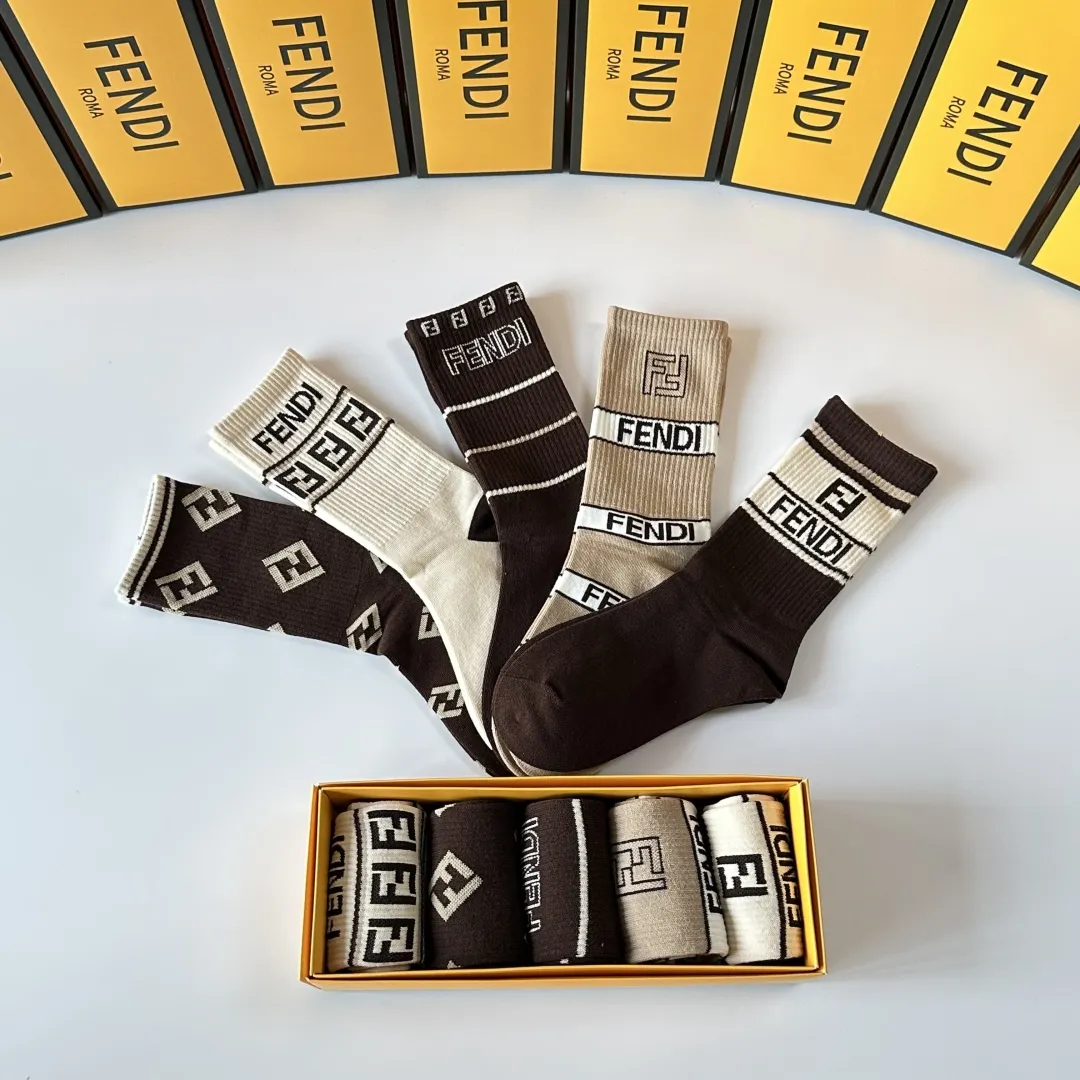 FENDI 新款中長靴下 5色セット 多色 - 画像 (8)