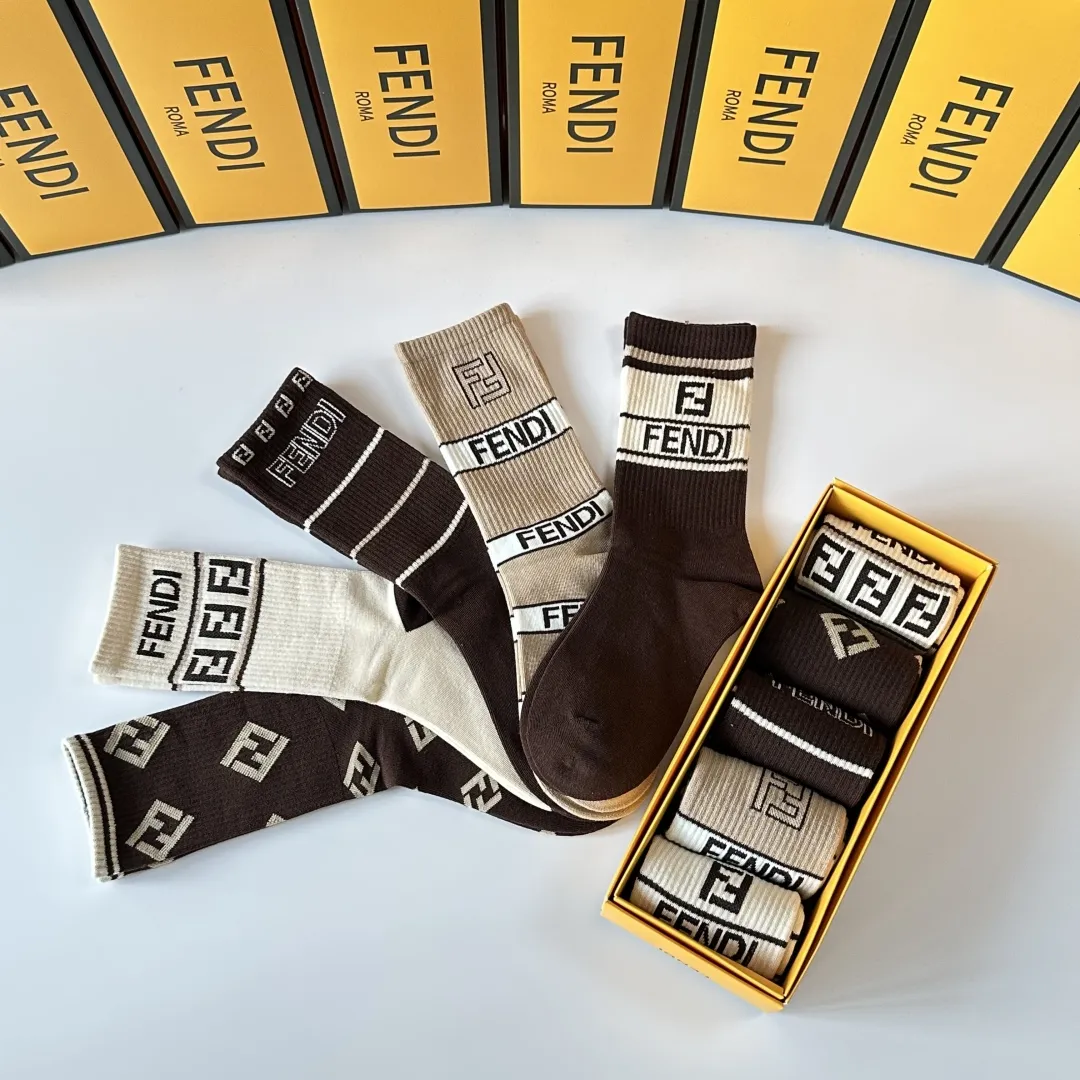 FENDI 新款中長靴下 5色セット 多色 - 画像 (9)