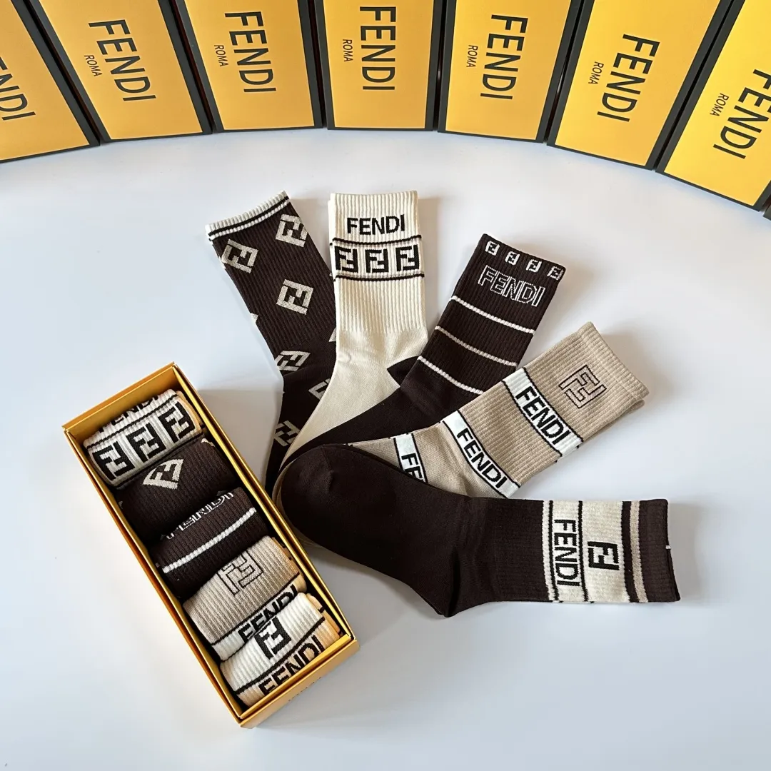 FENDI 新款中長靴下 5色セット 多色 - 画像 (10)