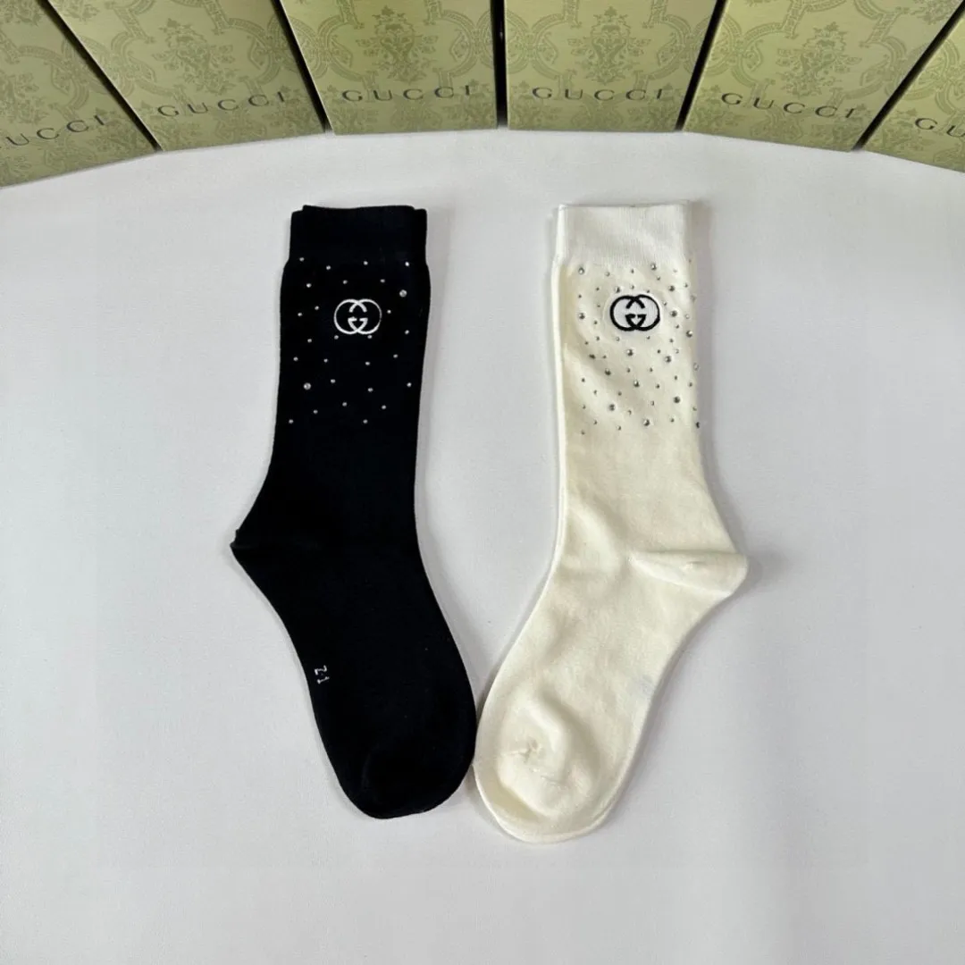 Gucci 黒白 水晶付きソックス - 画像 (4)