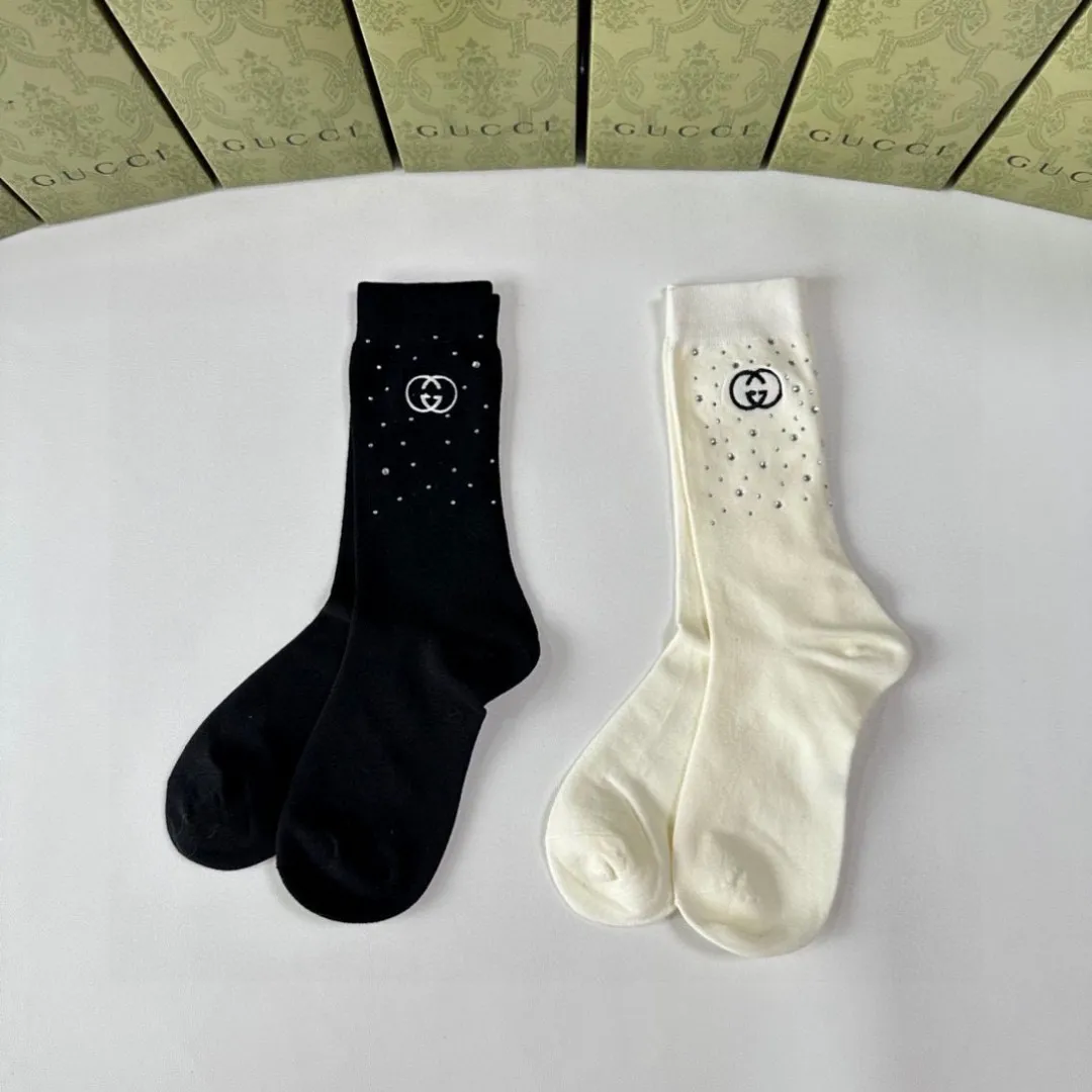 Gucci 黒白 水晶付きソックス - 画像 (5)