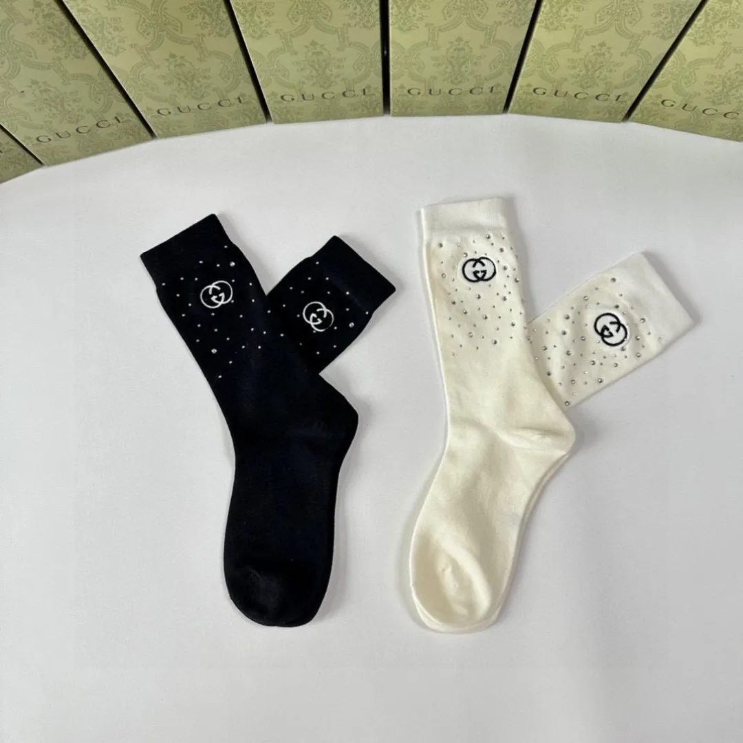 Gucci 黒白 水晶付きソックス - 画像 (7)