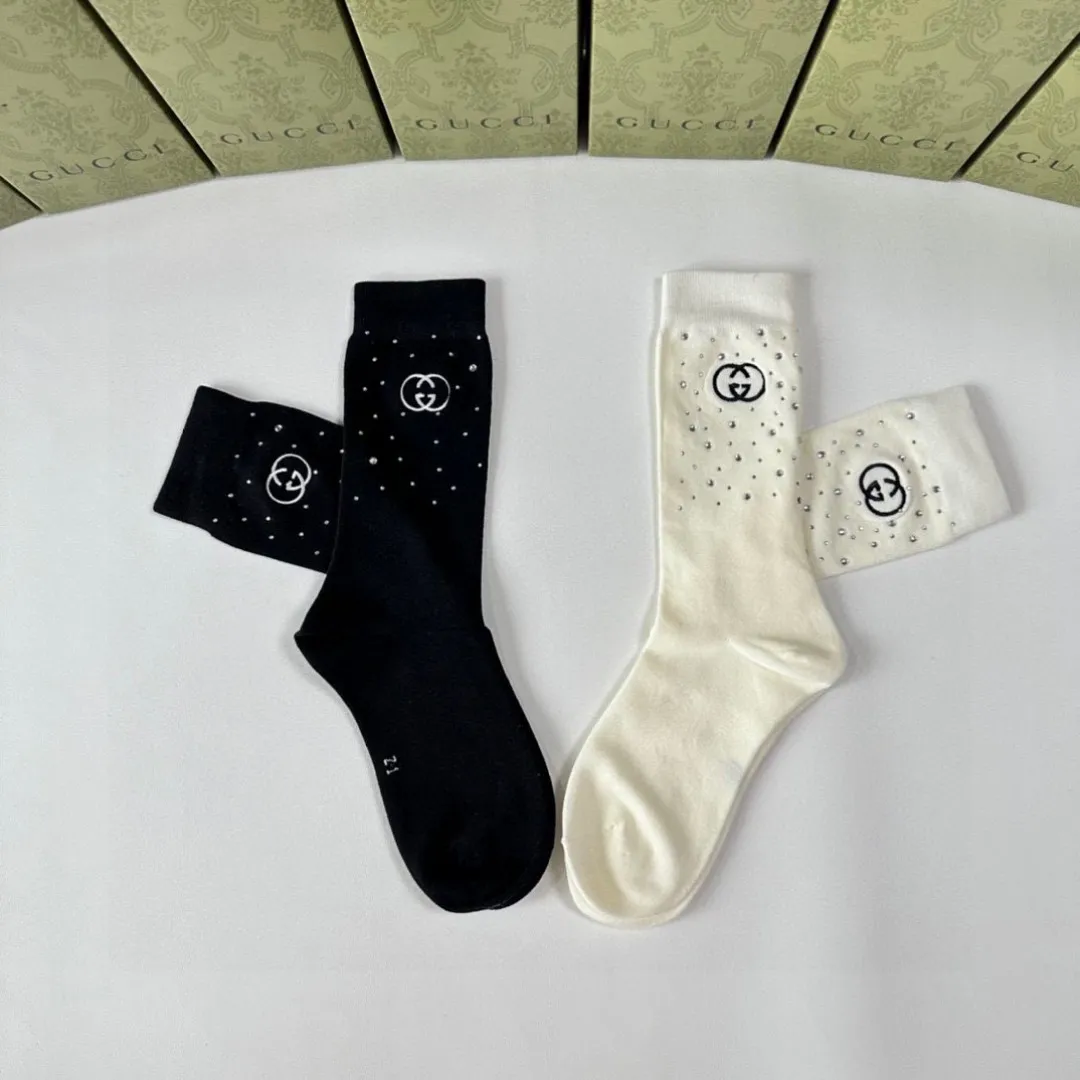 Gucci 黒白 水晶付きソックス - 画像 (8)