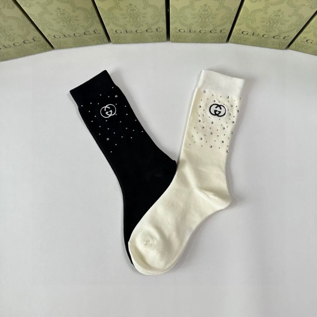 Gucci 黒白 水晶付きソックス - 画像 (9)