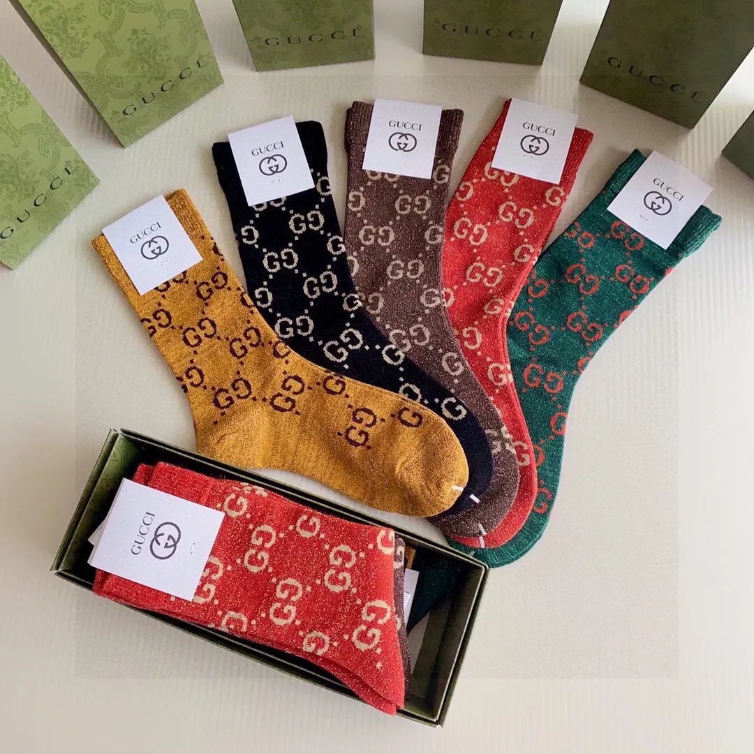Gucci 新款金丝中長款堆堆襪 5色セット - 画像 (9)