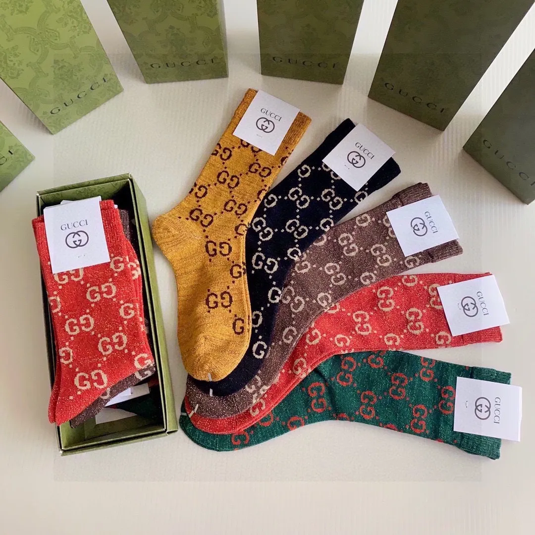 Gucci 新款金丝中長款堆堆襪 5色セット - 画像 (10)