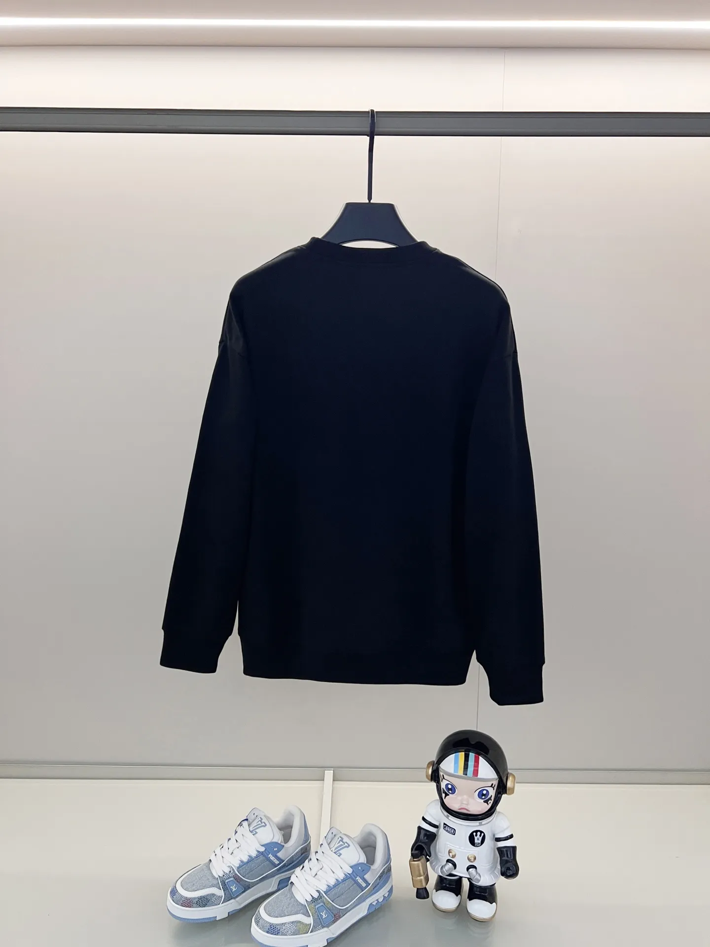 PRADA 420gコットン丸首スウェット ブラック - 画像 (3)