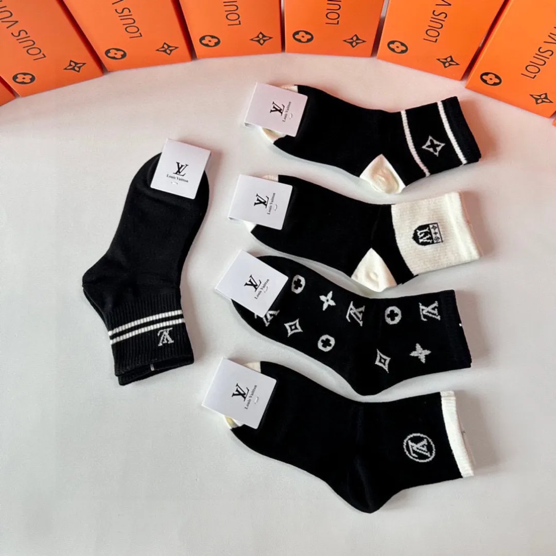Louis Vuitton黒中長筒ソックス5本セット - 画像 (5)