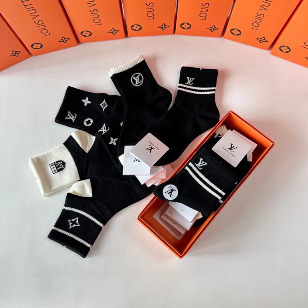 Louis Vuitton黒中長筒ソックス5本セット - 画像 (7)