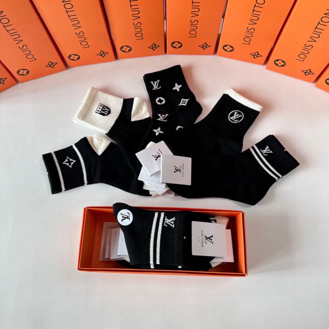 Louis Vuitton黒中長筒ソックス5本セット - 画像 (8)