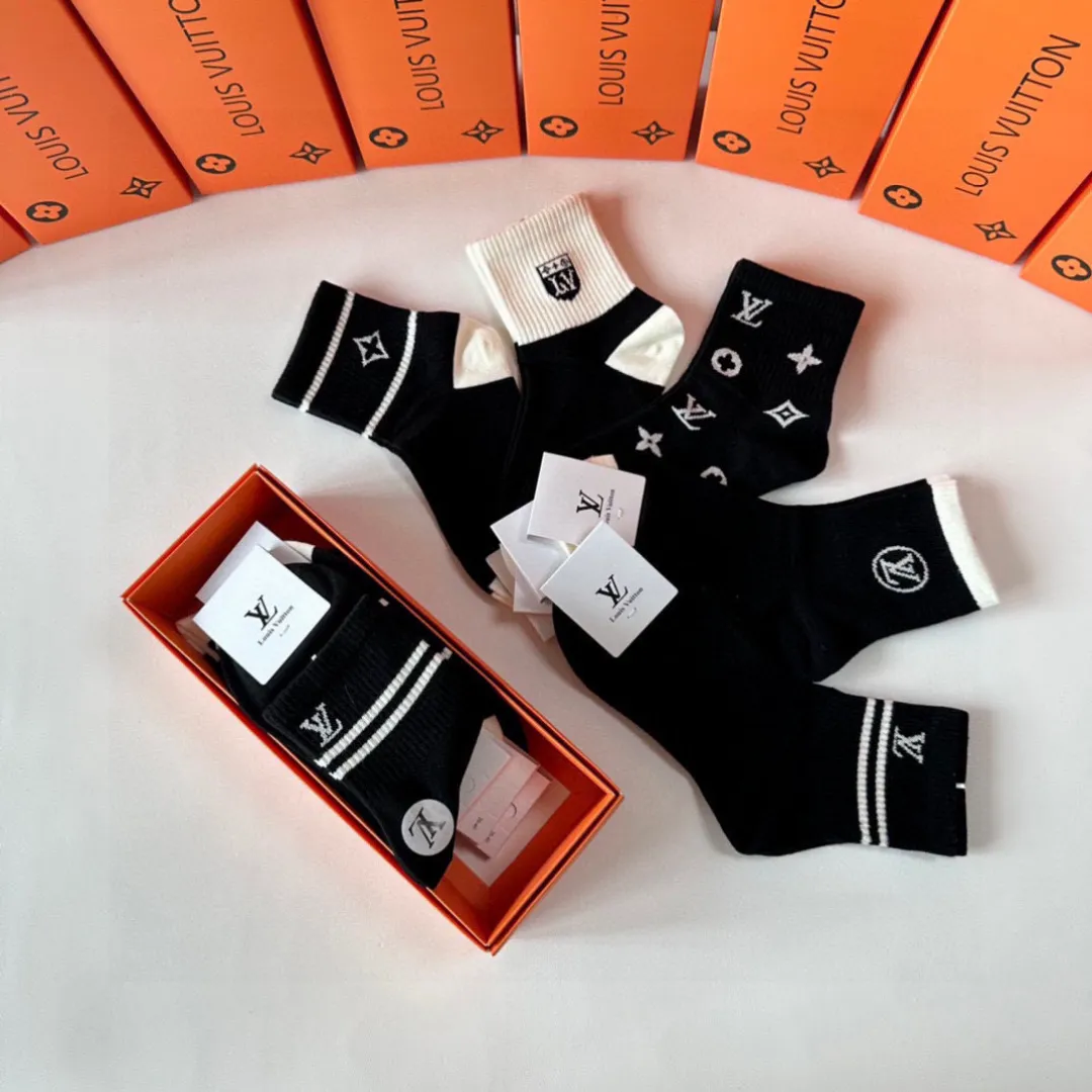 Louis Vuitton黒中長筒ソックス5本セット - 画像 (9)