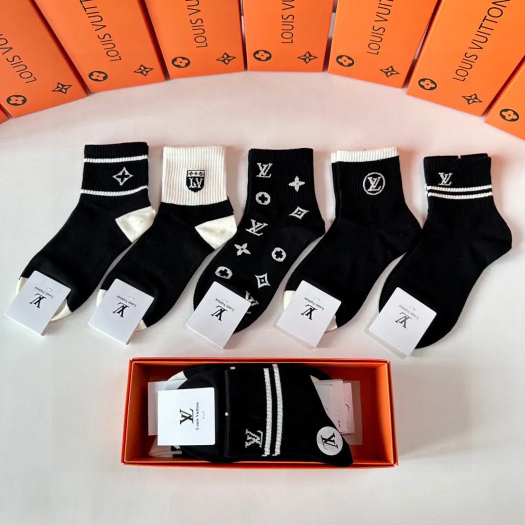 Louis Vuitton黒中長筒ソックス5本セット - 画像 (10)