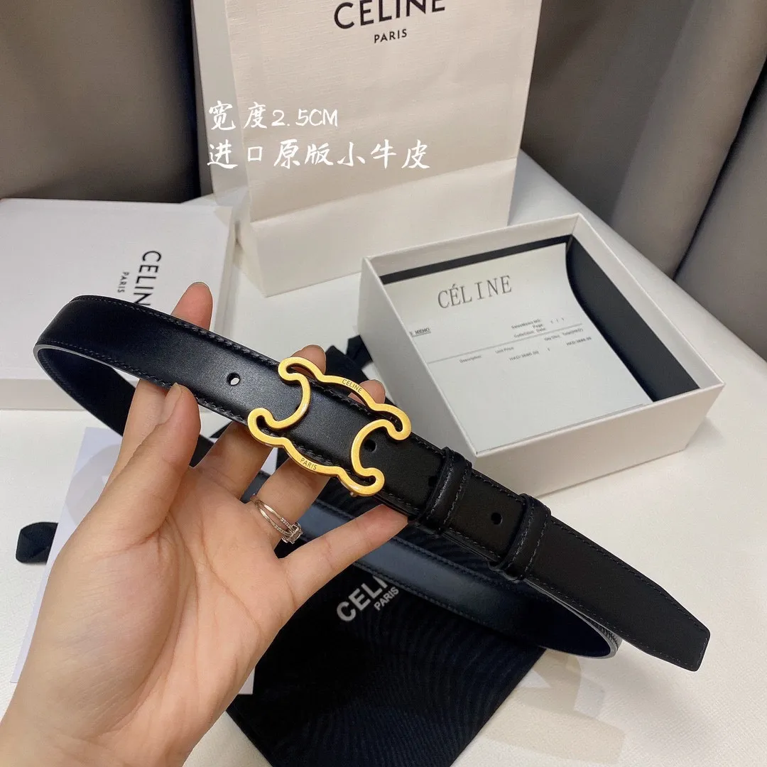CELINE 黒色 2.5CM 幅 ベルト - 画像 (3)
