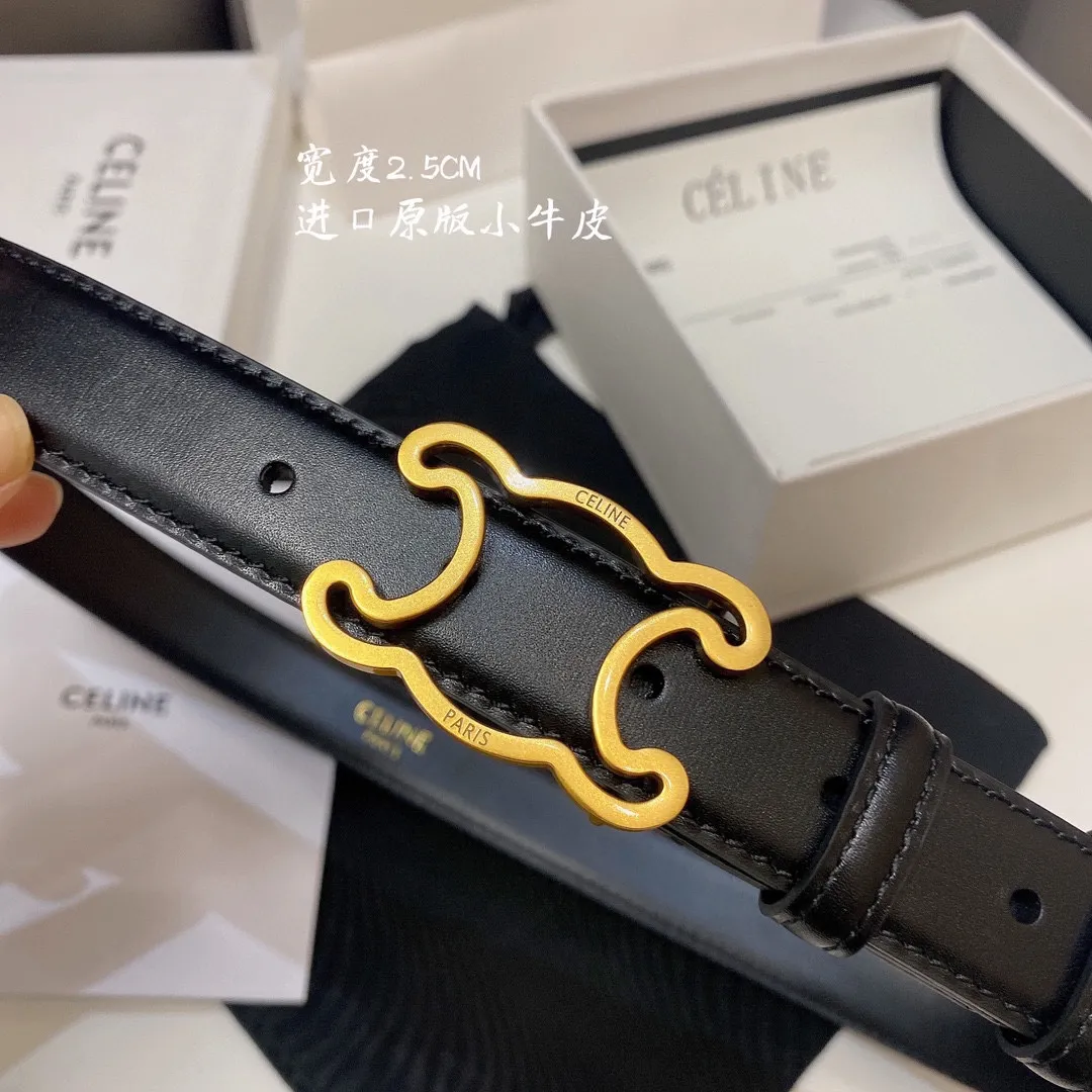 CELINE 黒色 2.5CM 幅 ベルト - 画像 (4)