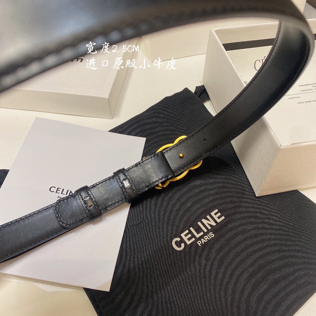 CELINE 黒色 2.5CM 幅 ベルト - 画像 (5)