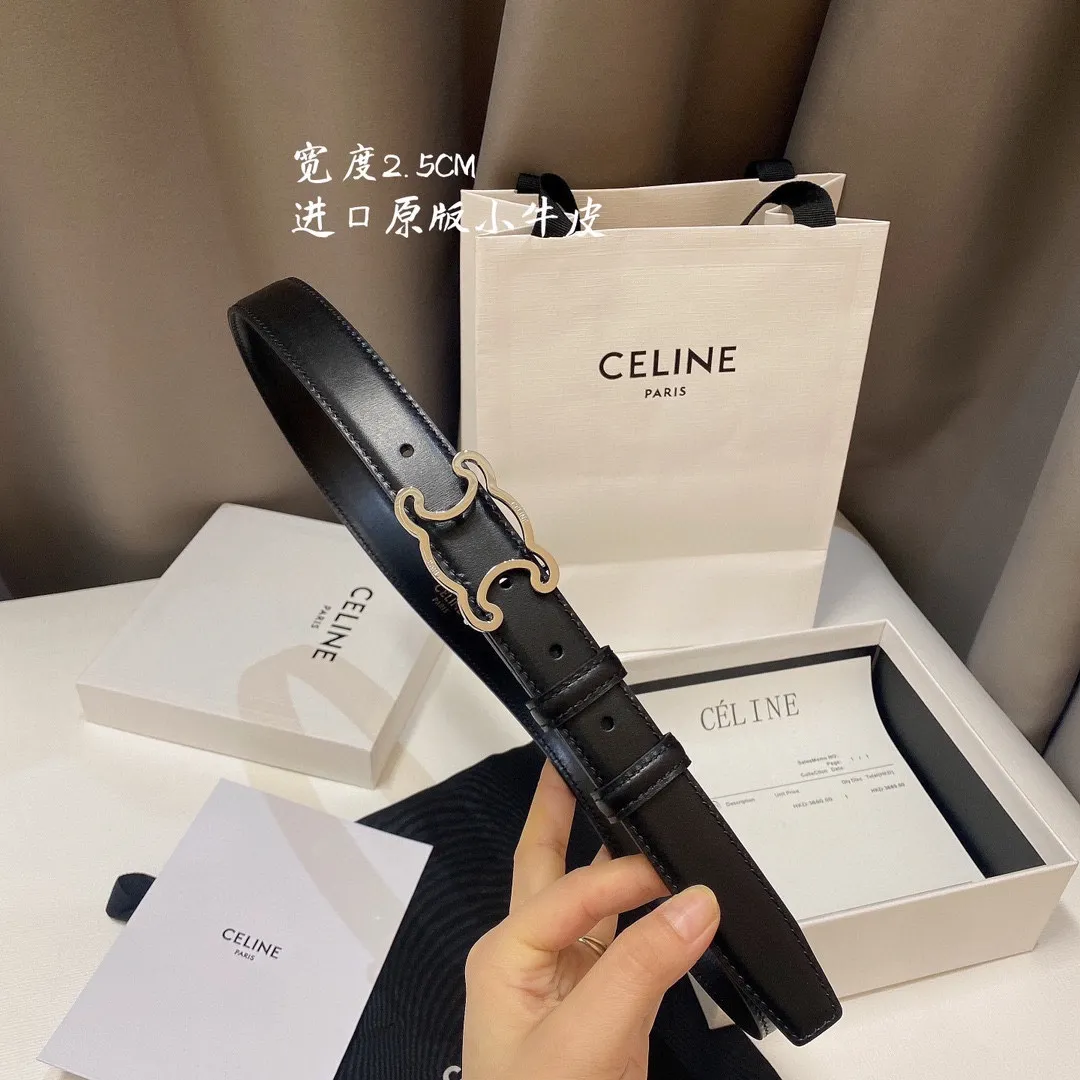 CELINE 黒色 2.5CM 幅 ベルト - 画像 (4)
