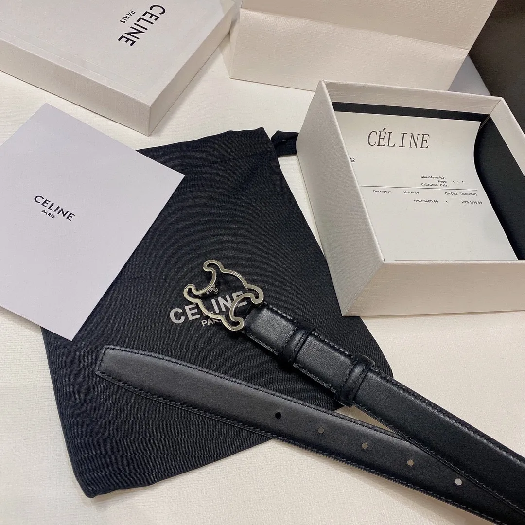 CELINE 黒色 2.5CM 幅 ベルト - 画像 (5)
