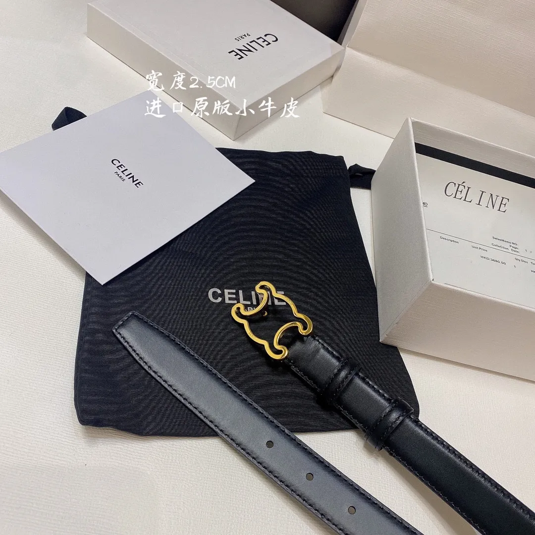 CELINE  黒色 2.5CM 幅 ベルト
