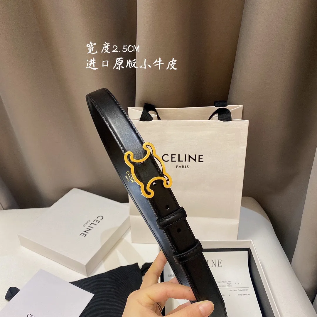 CELINE 黒色 2.5CM 幅 ベルト - 画像 (4)
