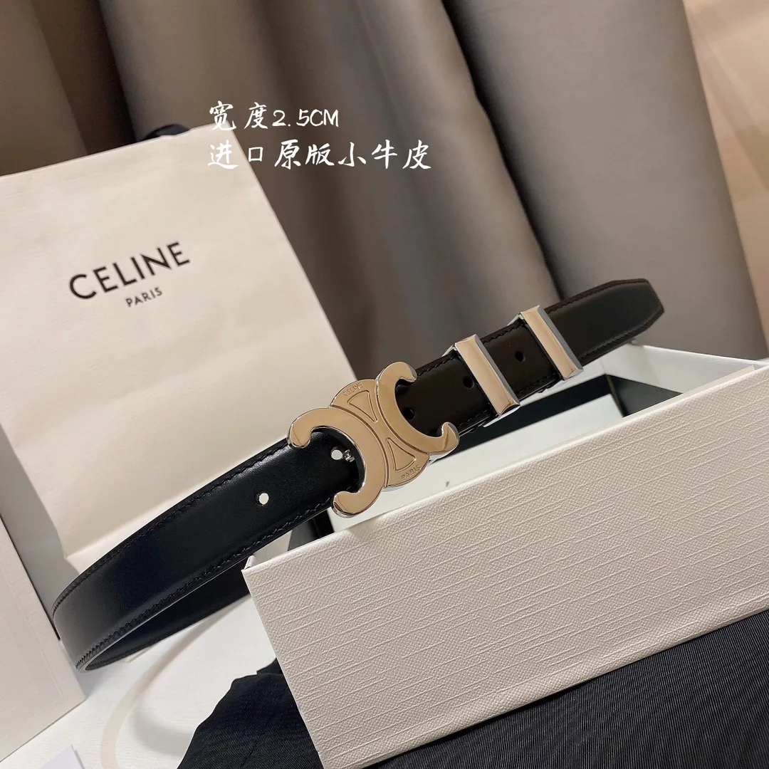 CELINE 黒色 2.5CM 幅ベルト - 画像 (4)