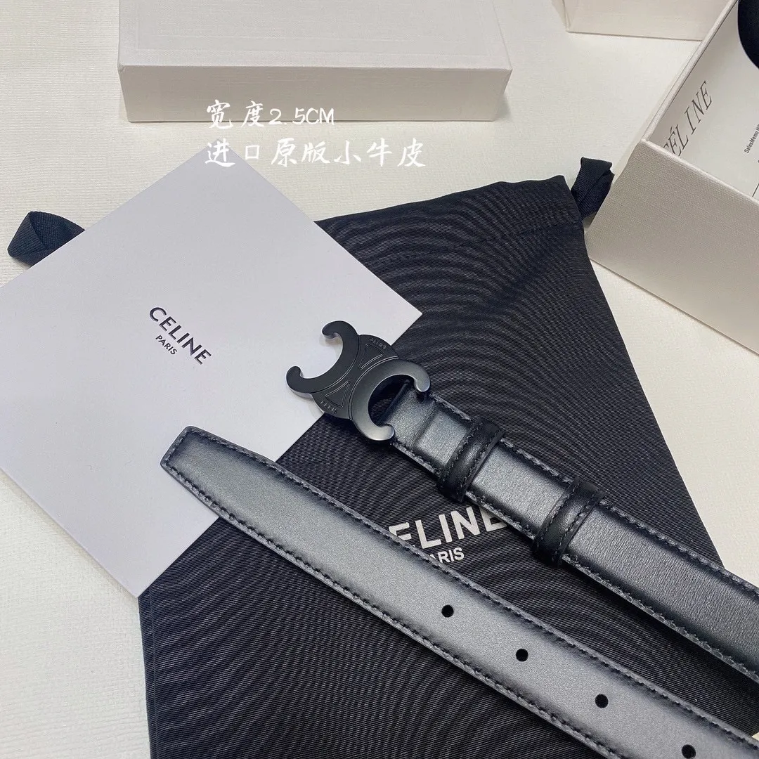 CELINE  黒色 2.5CM 幅 ベルト