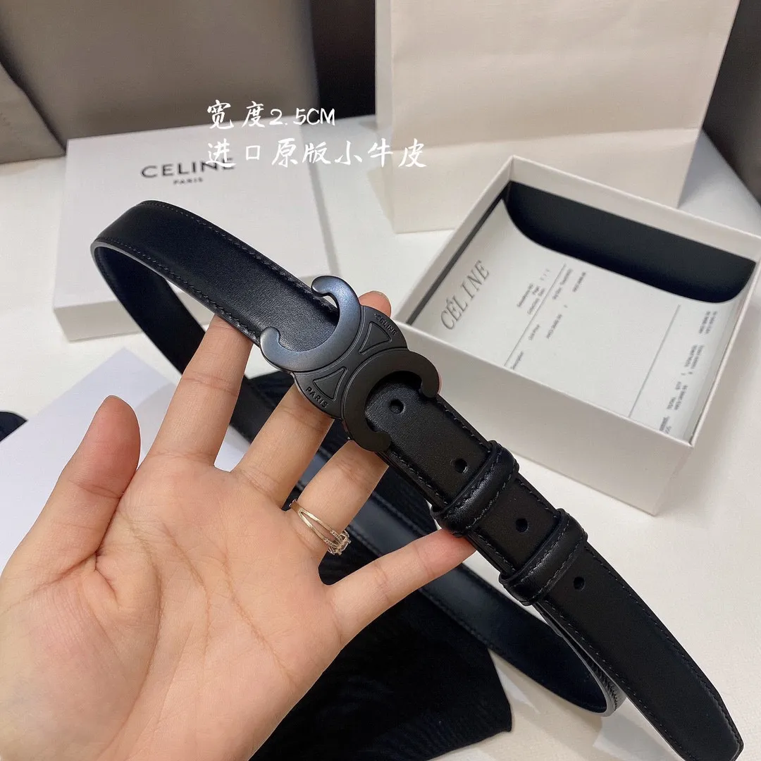 CELINE 黒色 2.5CM 幅 ベルト - 画像 (4)