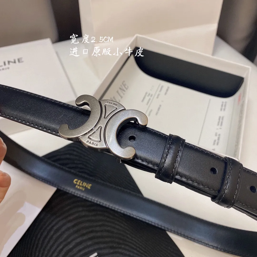 CELINE 黒色 ベルト 2.5CM - 画像 (3)