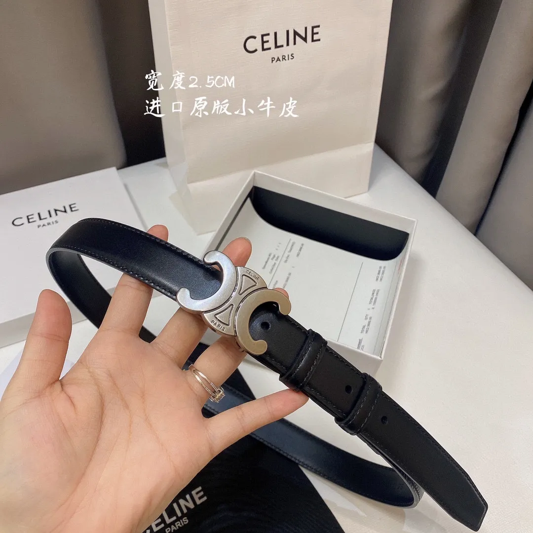 CELINE 黒色 ベルト 2.5CM - 画像 (4)