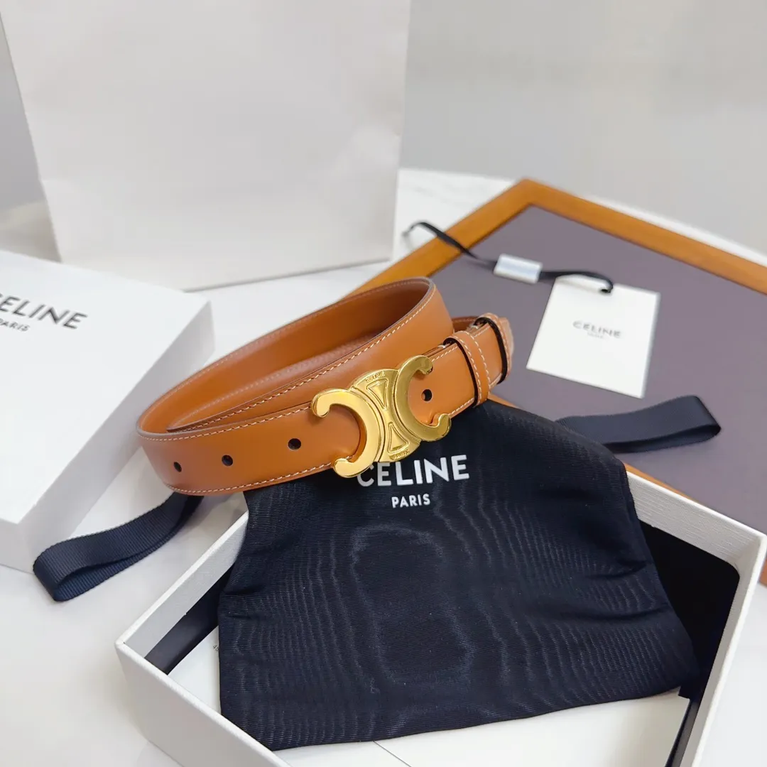 CELINE ベルト25mm 茶色